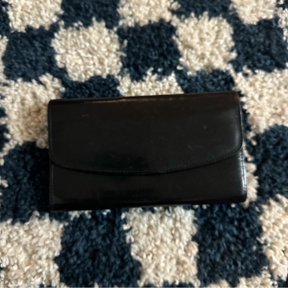 Vintage Coach Water Buffalo Leather envelope long wallet, Black - Picture 3 of 7